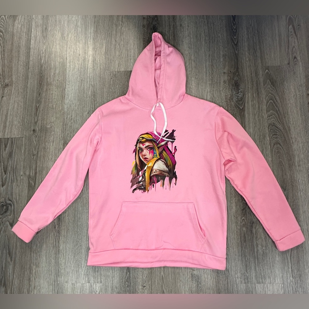 Link Fan Art Custom Sweatshirt Pink XL